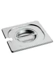 Deksel Gastronorm - 1/6 GN - 17.6 x 16.2 CM - RVS - Met Lepeluitsparing - Caterchef - 953165 E953165 €5.90 GN deksels lepeluitsparing