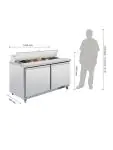 Saladette - 527 Liter - 2 deurs - H 109.7 x 155.5 x 76 CM - 230 V - RVS - Polar - GD883 GD883 €1,999.99 Saladette