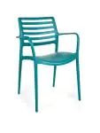 Terrasstoel Louise - Stapelbaar - Armleuning - Petroleum - G-Line 45145 €39.95 Terrasstoelen
