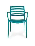 Terrasstoel Louise - Stapelbaar - Armleuning - Petroleum - G-Line 45145 €39.95 Terrasstoelen