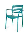 Terrasstoel Louise - Stapelbaar - Armleuning - Petroleum - G-Line 45145 €39.95 Terrasstoelen