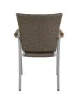Terrasstoel Baja - Stapelbaar - Armleuning - Gevlocht Riet - Bruin - Kunststof - G-Line HW-16774 €59.95 Terrasstoelen