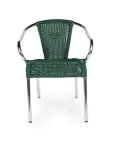 Terrasstoel Cannet - Stapelbaar - Armleuning - Gevlocht Riet - Donkergroen - Aluminium - G-Line HW-12464 €42.95 Terrasstoelen