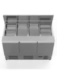Saladette - 3-Deurs - 368 Liter - RVS - 230V - H 87.5 x B 136.5 x D 70 CM - G-Line 26270 €729.00 Saladette