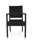 Terrasstoel Mezza - Plat Geweven - Stapelbaar - Armleuning - Zwart - G-Line HW-16769 €49.95 Terrasstoelen