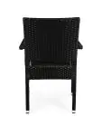 Terrasstoel Mezza - Plat Geweven - Stapelbaar - Armleuning - Zwart - G-Line HW-16769 €49.95 Terrasstoelen