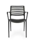 Terrasstoel Louise - Stapelbaar - Armleuning - Zwart - G-Line HW-63459 €39.95 Terrasstoelen