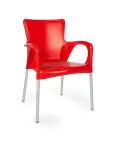 Terrasstoel Anny - Stapelbaar - Armleuning - Rood - G-Line HW-61258 €29.95 Terrasstoelen
