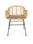 Terrasstoel Janeiro - Gevlocht Rattan - Armleuning - Naturel - G-Line HW-60970 €64.95 Terrasstoelen