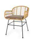 Terrasstoel Janeiro - Gevlocht Rattan - Armleuning - Naturel - G-Line HW-60970 €64.95 Terrasstoelen