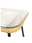 Terras Bijzettafel Janeiro - Glazen blad - Naturel - Rattan - G-Line HW-60966 €24.95 Terrastafel