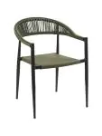 Terrasstoel Joanna - Stapelbaar - Armleuning - Rattan - Groen - G-Line HW-140874 €59.95 Terrasstoelen