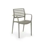 Terrasstoel Louise - Stapelbaar - Armleuning - Grijs - G-Line 50305 €39.95 Terrasstoelen