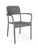 Terrasstoel Clinton - Stapelbaar - Armleuning - Gevlocht Rattan - Grijs - G-Line
