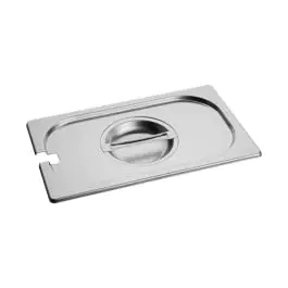 Deksel Gastronorm - 1/4 GN - 26.5 x 16.2 CM - RVS - Met Lepeluitsparing - Caterchef - 953145