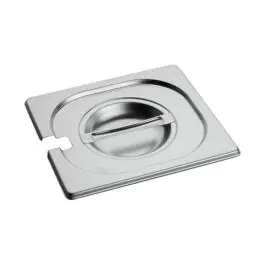 Deksel Gastronorm - 1/6 GN - 17.6 x 16.2 CM - RVS - Met Lepeluitsparing - Caterchef - 953165