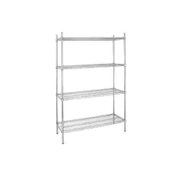 Stelling Chroom - Opbergrek - 122x45.7x184 Cm - 4 schappen - Vogue - L928