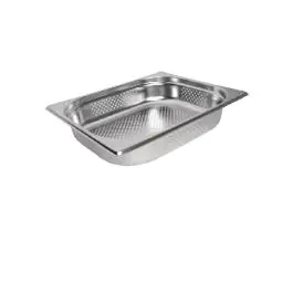 Gastronormbak - Geperforeerd - 1/2 GN - 4 Liter - H 26.5 x 32.5 x 6.5 CM - RVS - Vogue - K844