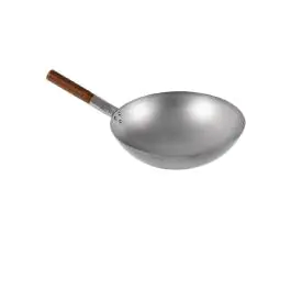 Wok - Ø 38 x H 19.5 x 57 CM - Metaal/Hout - London Wok - CT246
