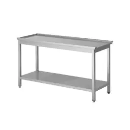 RVS Afvoertafel - Links van de vaatwasser - Met Onderschap - G-Line
