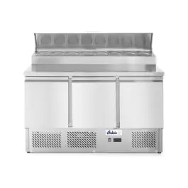 Saladette met 3 deuren en verhoogde GN vitrine 380L - RVS - H 105.5 X 70 X 136.5 CM - Arktic - 232897