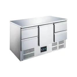 Koelwerkbank - 1-Deurs - Digitale Temperatuurregeling - RVS - 297 Liter - 230V - H 87.6 x B 136.8 x D 70 CM - Saro - 465-1030