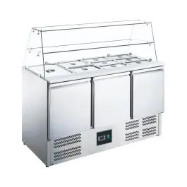 Saladette - Digitale Temperatuurregeling - RVS - 297 Liter - 230V - H 85.6 x B 136.8 x D 70 CM - Saro - 465-1090