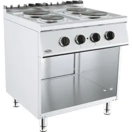 Kooktafel - Elektrisch - 4 Zones - Staand Model - 400V - H 90 x B 80 x D 70 CM - Combisteel
