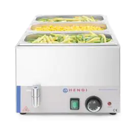 Bain-marie Kitchen Line met wateraftapkraan - RVS - H 25 X 54 X 34 CM - Hendi - H238912