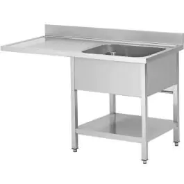 RVS Horeca Spoeltafel Voor Vaatwasser - Demontabel - 1 Bak Rechts - Met Onderschap - G-Line