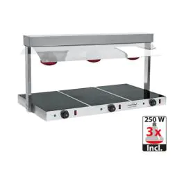 Warmhoudplaat M/Brug - H 46.9 x 108.9 x 52.6 CM - 19 KG - 220 - 240 V - 1530 W - RVS - +30°C / +85°C - Caterchef - 688630