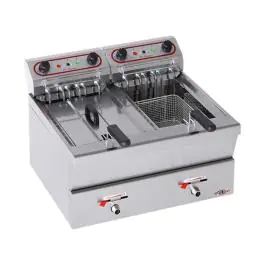 Friteuse - H 42 x 62 x 58 CM - 22 KG - 380 - 415 - Zonder - Stekker V - 7000 W - RVS - 12 Liter - Elektrisch - Stilfer - 527212