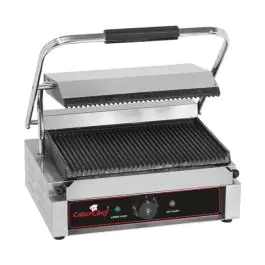Contactgrill Sologrande - H 19.3 x 41 x 32 CM - 19 KG - 220 - 240 V - 2200 W - Gietijzer - Geribbeld - +50°C / +300°C - Caterchef - 688405