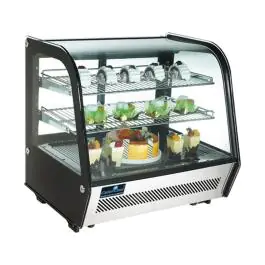 Koelvitrine - H 68.6 x 70.2 x 56.8 CM - 61 KG - 220 - 240 V - 160 W - Geventileerd - R600A - RVS - Zwart - 120 Liter - +0°C / +12°C - CaterCool - 712068