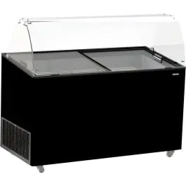 Schepijsvitrine Tenerife - 10x 5 Liter - Zwart - 230V - H 122.9 x B 143.9 x D 72.7 CM - Combisteel