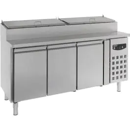 Saladette - 8x 1/3 GN - 3-Deurs - RVS - 230V - H 108.5 x B 179.5 x D 70 CM - Combisteel