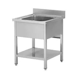 RVS Horeca Spoeltafel - Demontabel - 1 Bak - Met Onderschap - G-Line