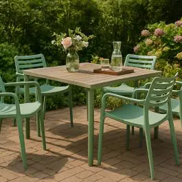 Terrasstoel Louise - Stapelbaar - Armleuning - Groen - G-Line