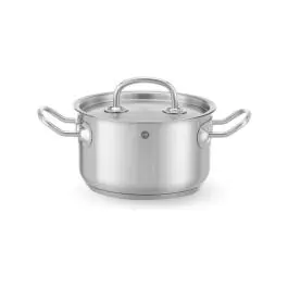 Kookpan middel - met deksel - RVS - H 9.5 X 17.5 X 26 CM - Hendi - 836101