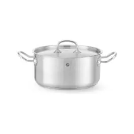 Kookpan laag - Met deksel - RVS - H 11.5 x 25.5 x 35 CM - Hendi - 836026