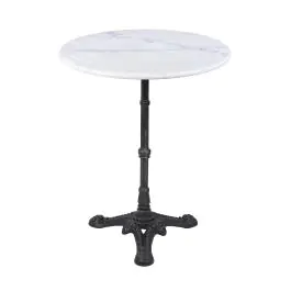 Tafel - Rond - 3 Teens - Marmer Wit - Gietijzer - Ø 70 x H 72 CM - G-Line