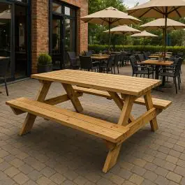 Picknicktafel - Zware Kwaliteit - Hout - H 79 x B 180 x D 147 CM - G-Line