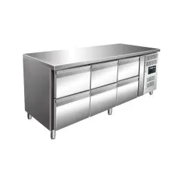 Koelwerkbank - Digitale Temperatuurregeling - RVS - 465 Liter - 230V - H 89 x B 179.5 x D 70 CM - Saro - 323-10714