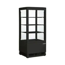 Buffetvitrine Zwart 4-delig – Met Koelaccu's, Roestvrijstaal Dienblad, ABS-schaal – MADE IN GERMANY – 44 X 32 X 20,5 Cm – Professionele Kwaliteit