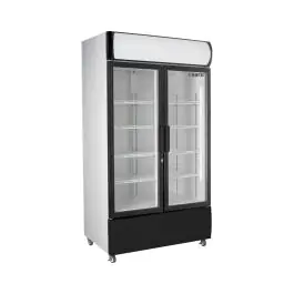 Koelkast - 487 Liter - 2-Deurs - Glazen Deur - Statisch - Zilver - Saro
