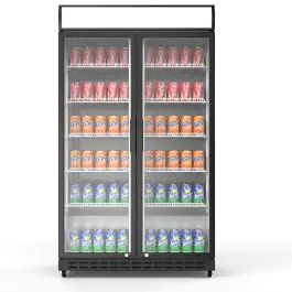 Koelkast - 827 Liter - 2-Deurs - Glazen Deur - Geventileerd - zwart - G-Line