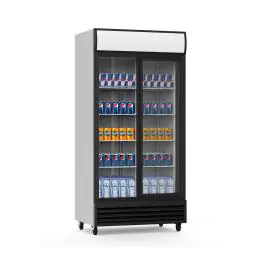 Koelkast - 800 Liter - 2-Deurs - Glazen Deur - Geventileerd - Zilver - G-Line