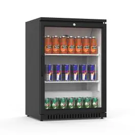 Koelkast - 136 Liter - 1-Deurs - Glazen Deur - Geventileerd - Zwart - G-Line