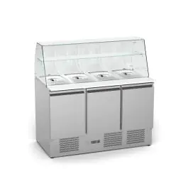 Saladette - 3-Deurs - 368 Liter - RVS - 230V - H 85 x B 136.5 x D 70 CM - G-Line