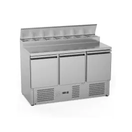 Saladette - 3-Deurs - 392 Liter - RVS - 230V - H 97 x B 136.5 x D 70 CM - G-Line